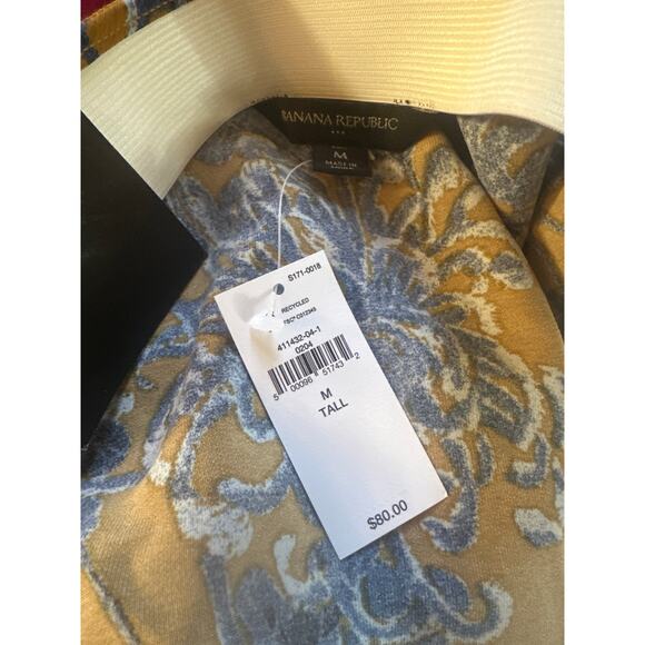 NWT Women M Tall Banana Republic Midi Slip Skirt Floral Print Ochre Long Maxi - Picture 6 of 6